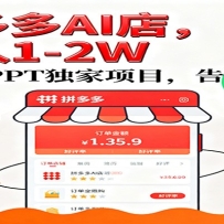 【独家】拼多多虚拟店，AI简历+PPT，单店月稳定1-2W，未来AI服务风口项目！