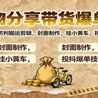 好物分享带货爆单课：橱窗开通+防判搬运剪辑，封面制作，挂小黄车，投抖爆