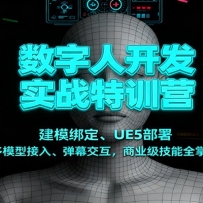 数字人开发实战特训营：建模绑定、UE5部署、多模型接入、弹幕交互，商业级