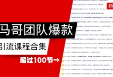 马哥团队【122节】最全项目爆款引流课程合集【持续更新】