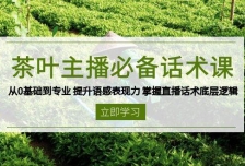 茶叶主播必备话术课 从0基础到专业 提升语感表现力 掌握直播话术底层逻辑