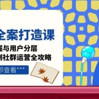 个人IP全案打造课，特长挖掘与用户分层，朋友圈策划到社群运营全攻略