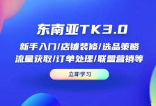 东南亚TK3.0：新手入门/店铺装修/选品策略/流量获取/订单处理/联盟营销等