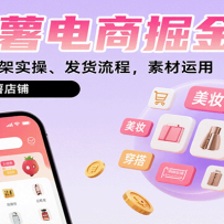 小红薯电商掘金课：选品布局，上架实操、发货流程，素材运用，带你玩转小红